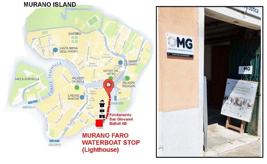 how to get in original murano glass omg location factory map